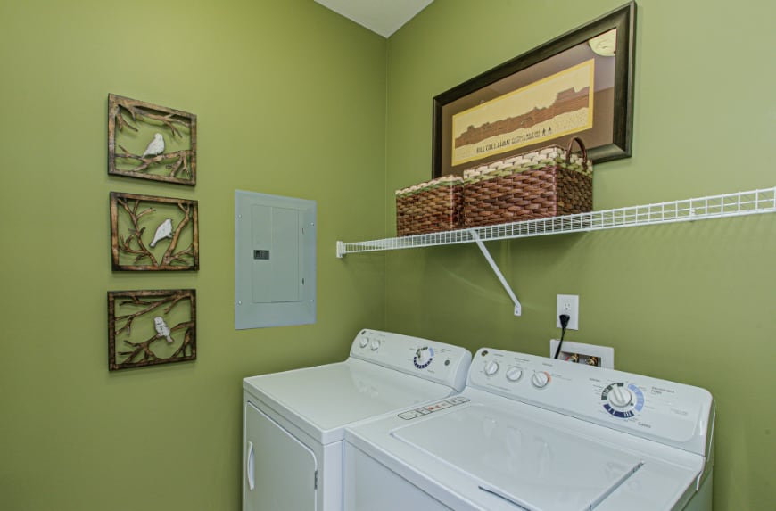 Laundry room in a Bloomington townhome.